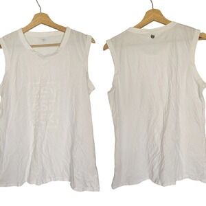 Niyama Sol Resoluna Sleeveless Tee Tank Organic Cotton White Large L Zen Asf Uck